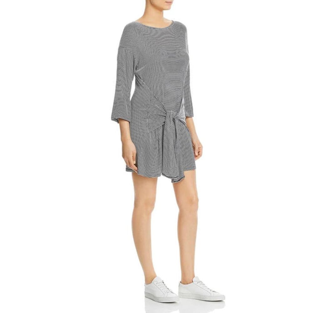 NWT ELAN STRIPED TIE-FRONT T-SHIRT DRESS - M